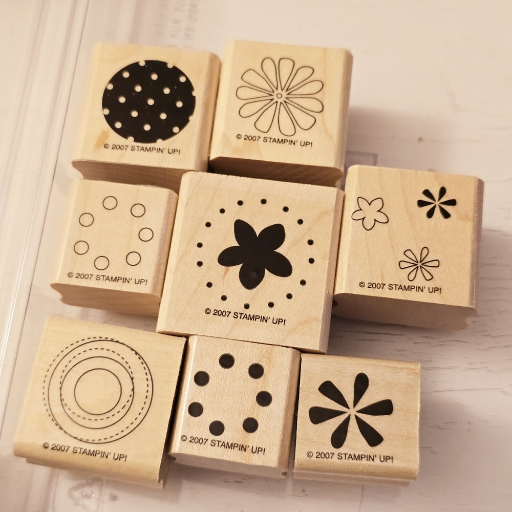 Stampin Up Polka Dots & Petals Stamp Set of 8